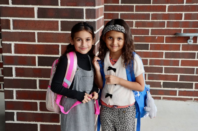 Zaria and Leila Shaikh are ready to start first and second grade at Lewes Elementary School. BILL SHULL PHOTO